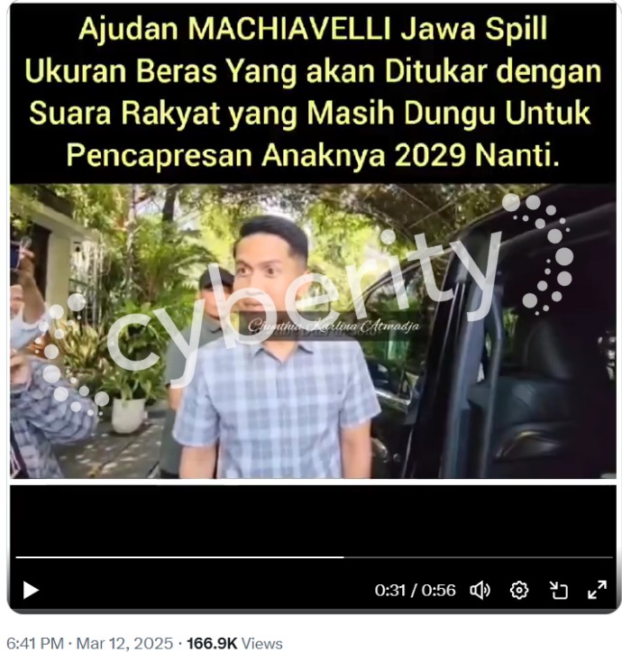 [SALAH] Jokowi Bagikan Beras Untuk Pencapresan Anaknya 2029