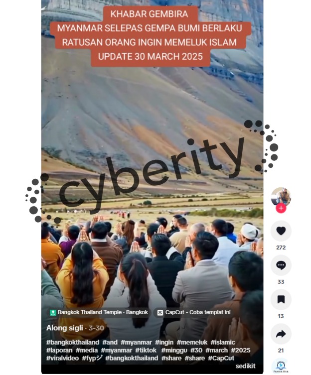 [SALAH] Ratusan Orang di Myanmar Memeluk Agama Islam Pasca Dilanda Gempa Bumi 30 Maret 2025