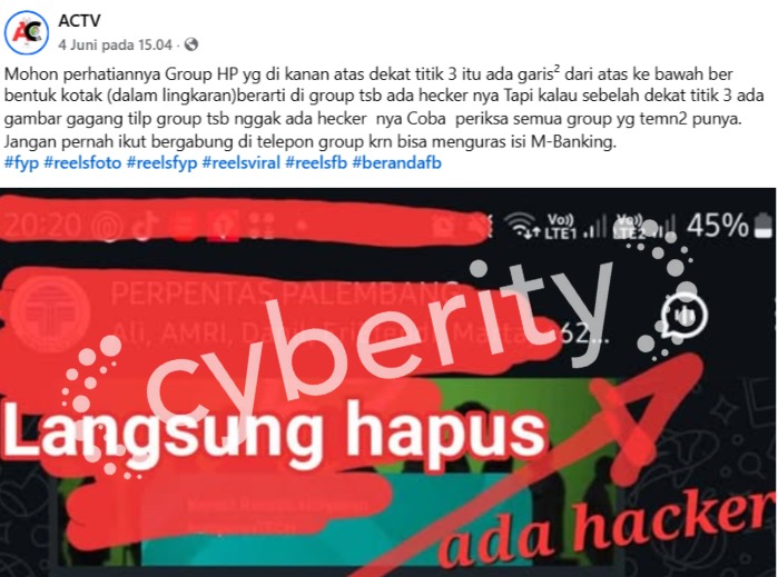 [SALAH] Fitur 3 Garis Terdapat Hacker di Grup WhatsApp