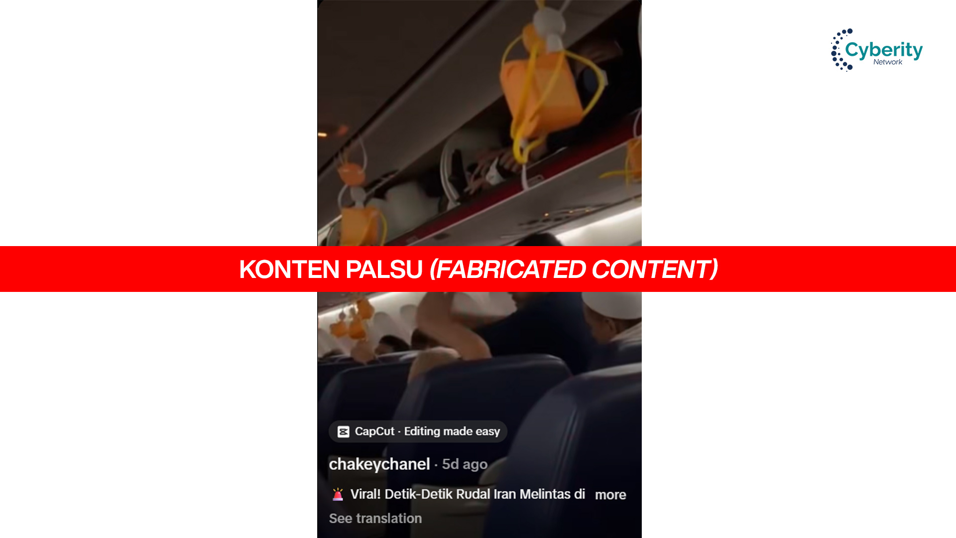 [KELIRU] Video Penumpang Pesawat Saat Rudal Iran Melintas di Langit