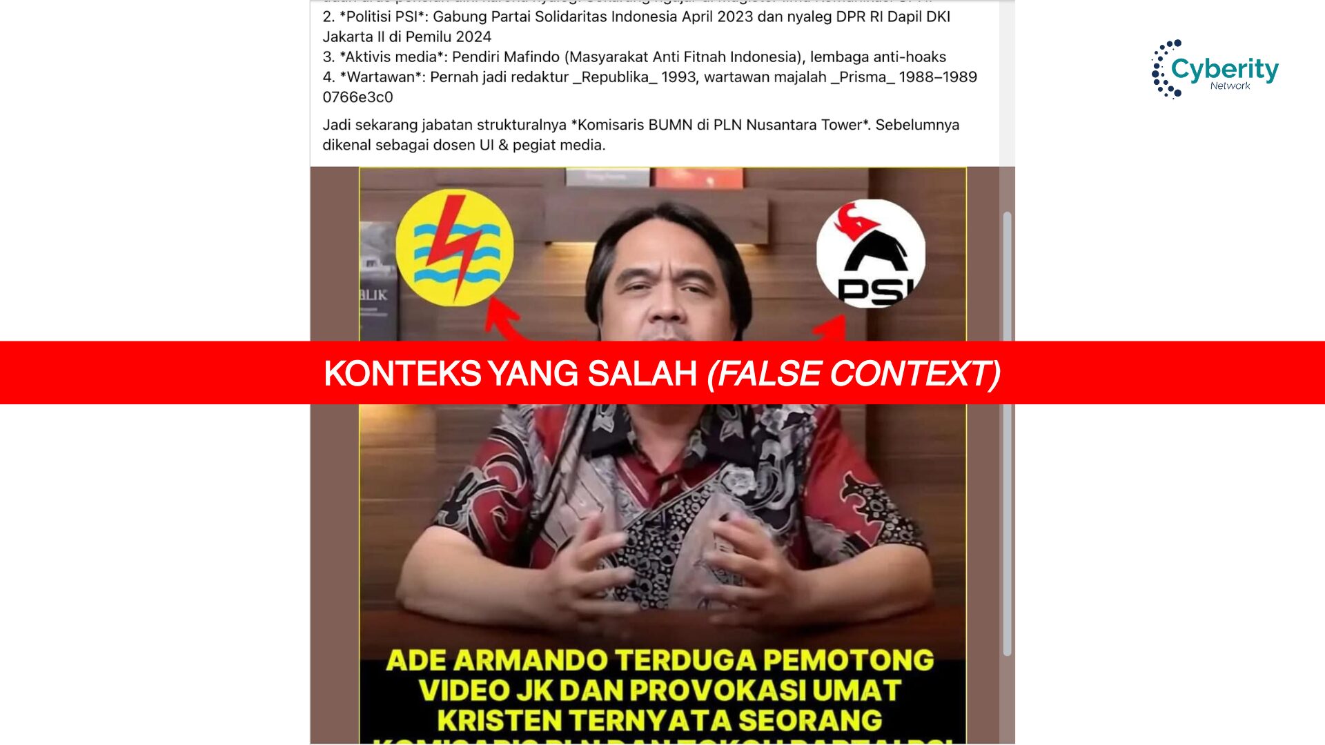 [KELIRU] Ade Armando Pendiri Masyarakat Antifitnah Indonesia (Mafindo)