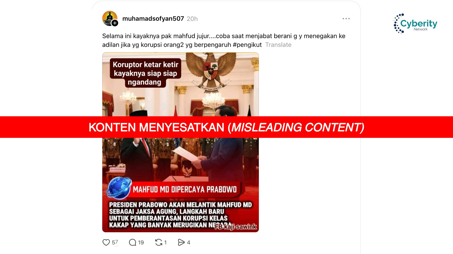 [KELIRU] Presiden Prabowo akan Melantik Mahfud MD Sebagai Jaksa Agung
